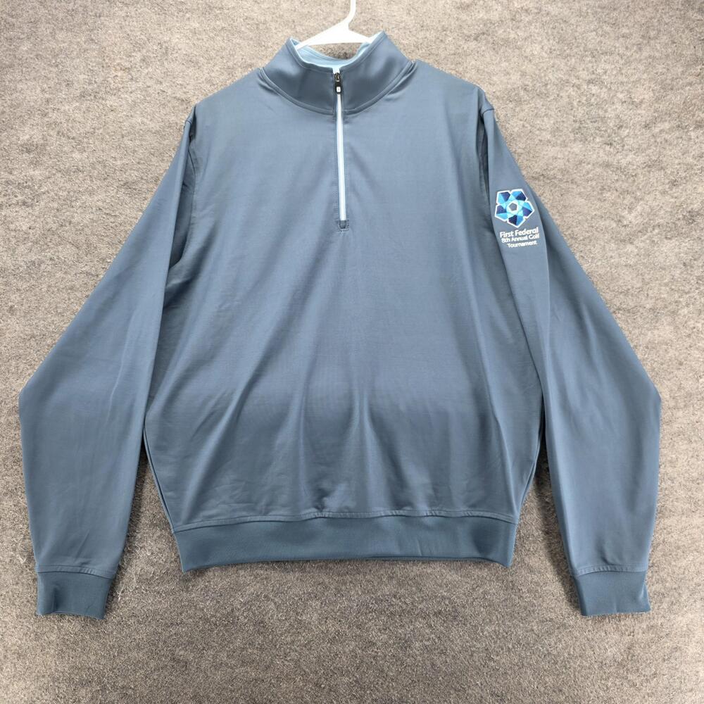 FootJoy Sweatshirt Mens M Blue Pullover 1/4 Zip Stretch Golf Embroidered